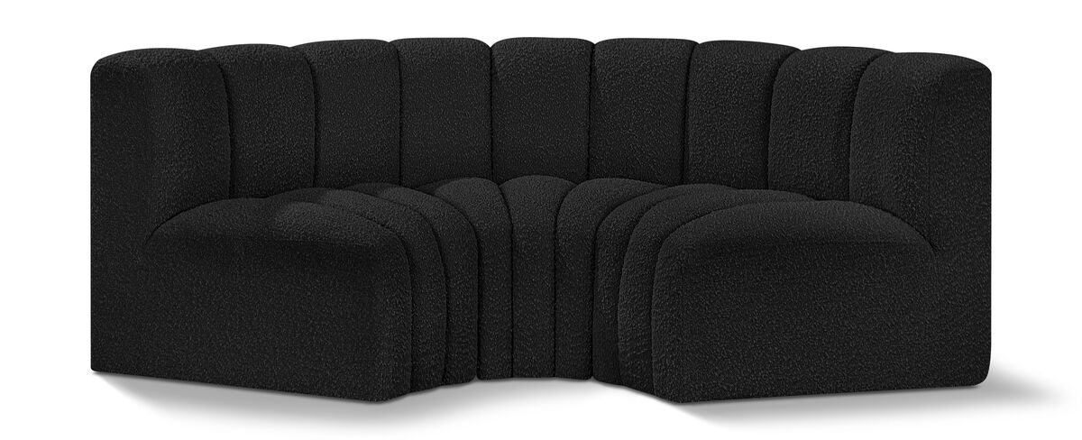 Meridian Furniture Arc Black Boucle Fabric Modular Sofa