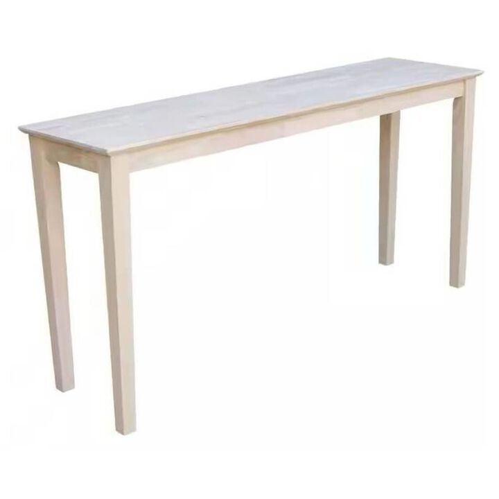 Hivvago Unfinished Solid Wood 5-ft. Farmhouse Console Sofa Table