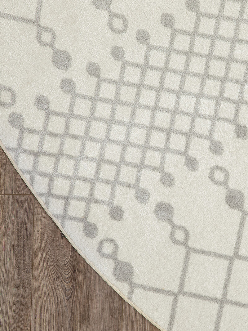 Astra Machine Washable ASW10 Ivory 7'10" Round Rug