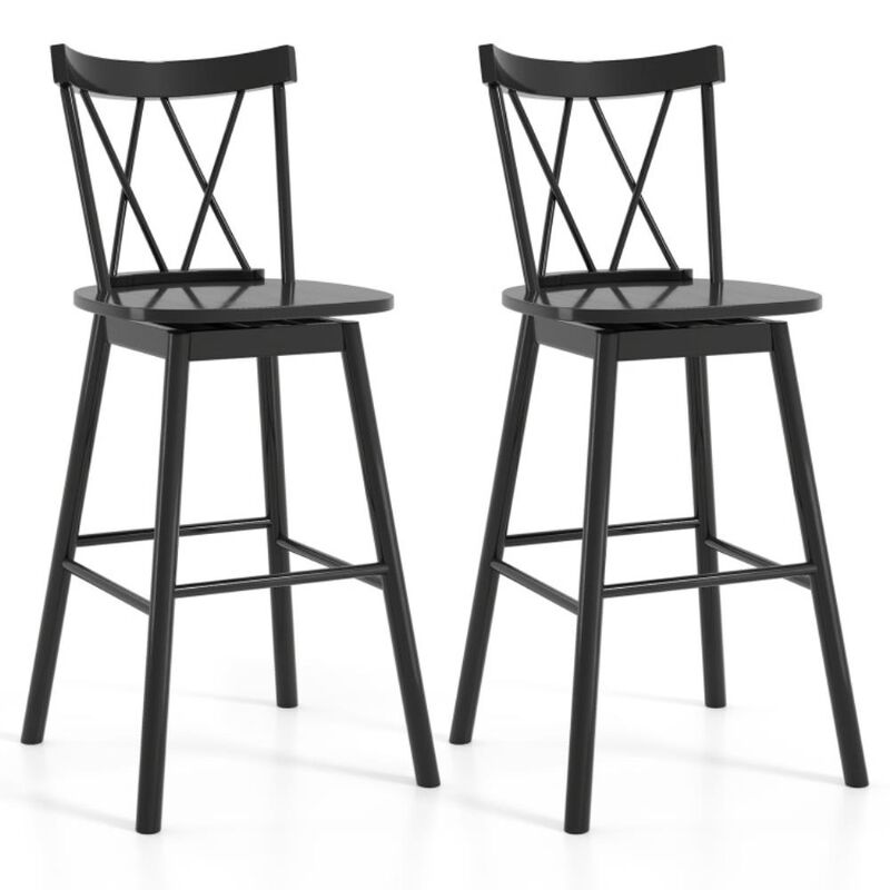 Hivvago Set of 2 Windsor Bar Stool with Ergonomic Backrest and Footrests image number 0