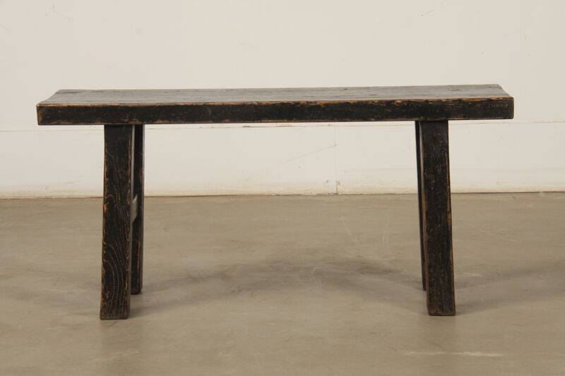 Vintage Reclaimed Wood Bench in Distressed Black image number 3