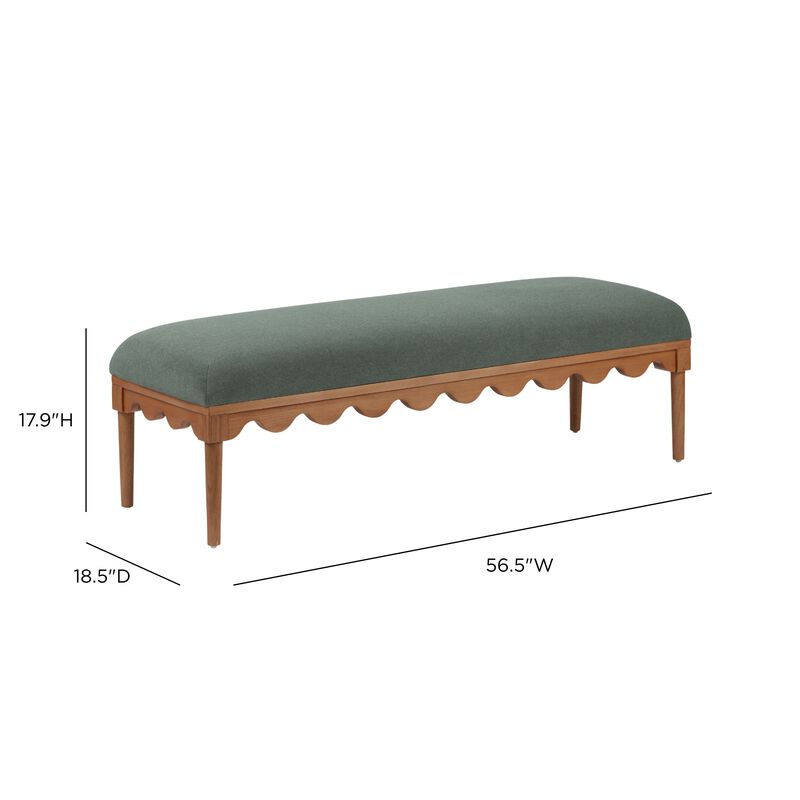 Oodle Bronze Vegan Mohair Bench in Walnut image number 5