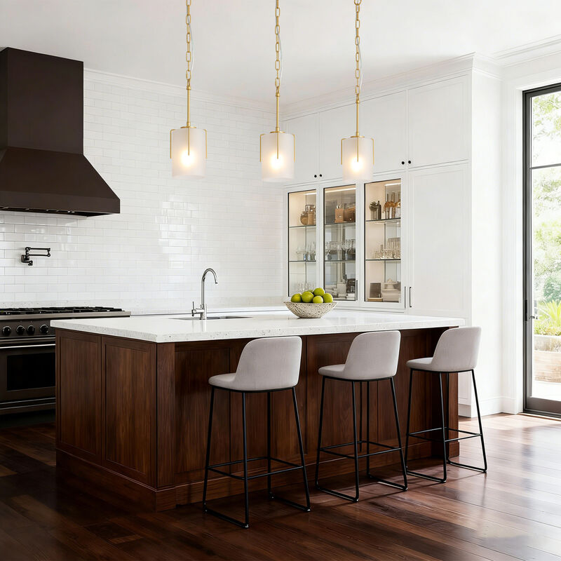 ELEMENT ACE Industrial Pendant Light with Clear Glass Shade Glare-Free Ceiling Light Fixture for Kitchen Island Dining Room Entryway Home Decor image number 7