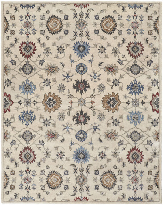 HomeRoots Wool Floral Hand Tufted Area Rug