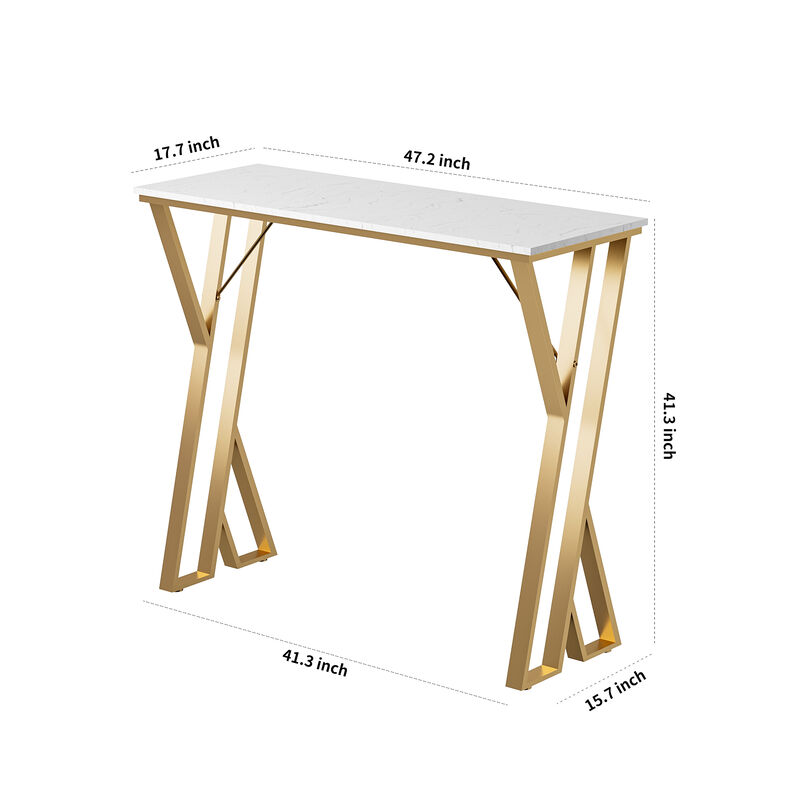Merax Modern High White Bar Table for Kitchen