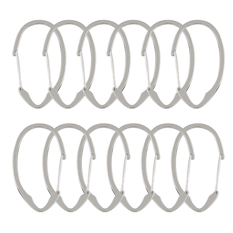 12-Piece Proof Zinc Shower Curtain Hooks with Clasp Closure image number 3