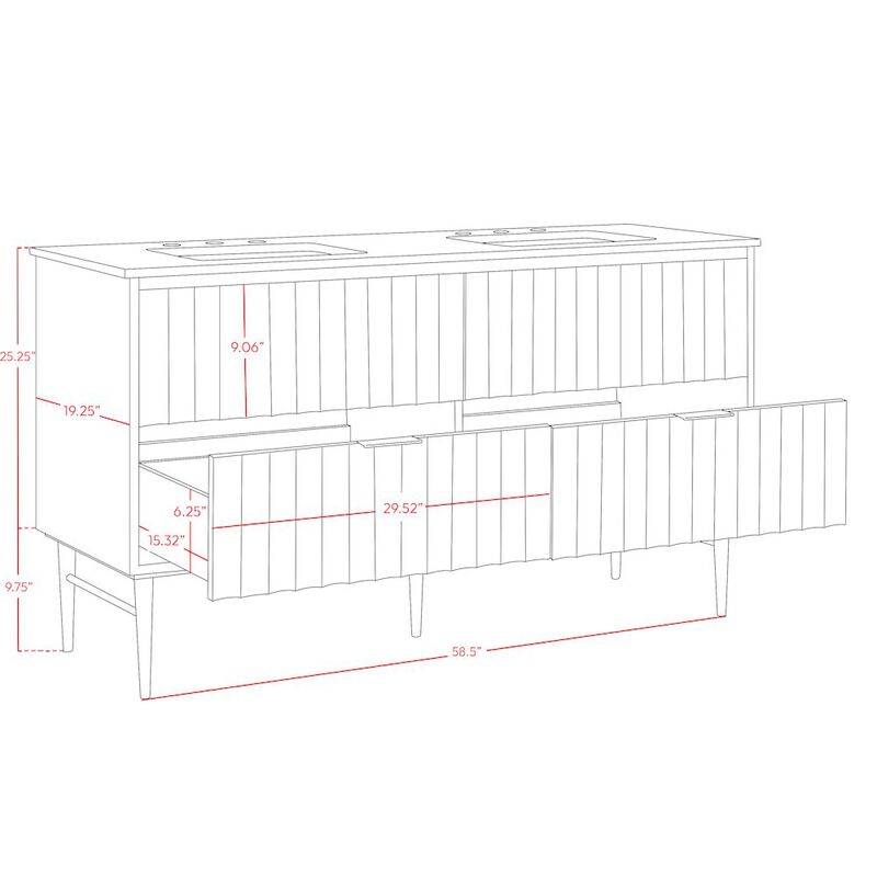 Meridian Furniture Modernist White Bathroom Vanity