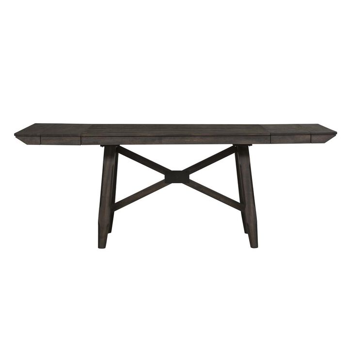 Liberty Furniture Double Bridge Gathering Table Set in Dark Chestnut