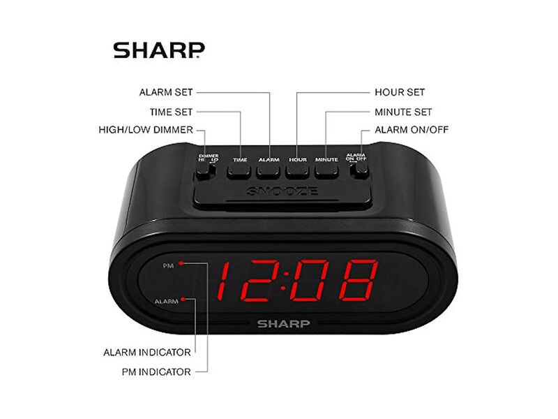 Sharp Accuset Automatic Smart Alarm Self Wall Clock Red Bedroom Decor image number 2