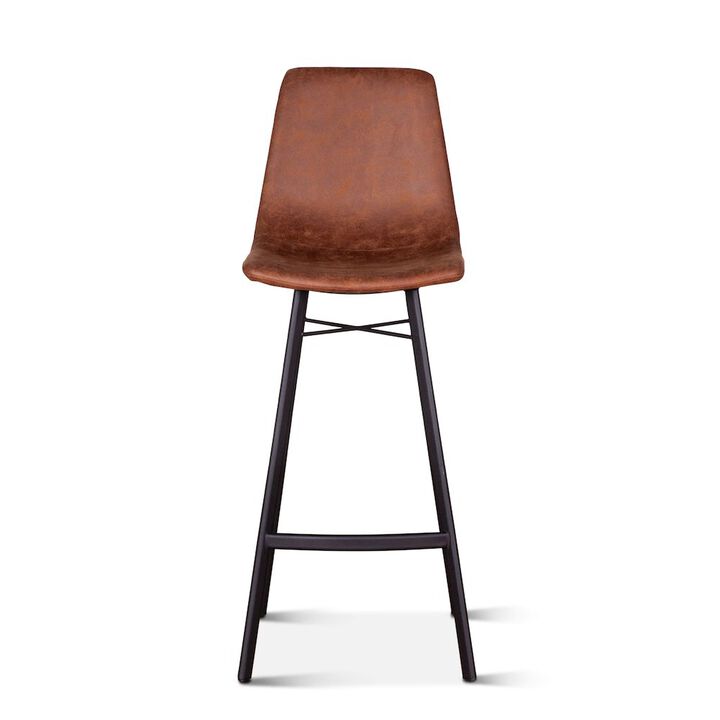 World Interiors Hudson Bar Chair in Trapper Brown Microfiber