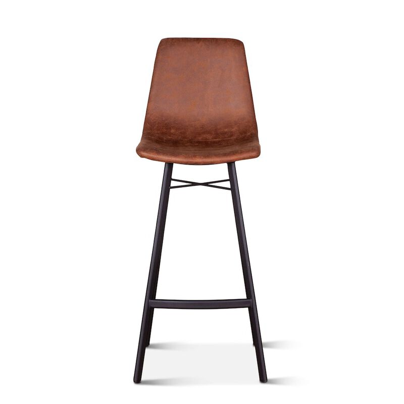 World Interiors Hudson Bar Chair in Trapper Brown Microfiber image number 0