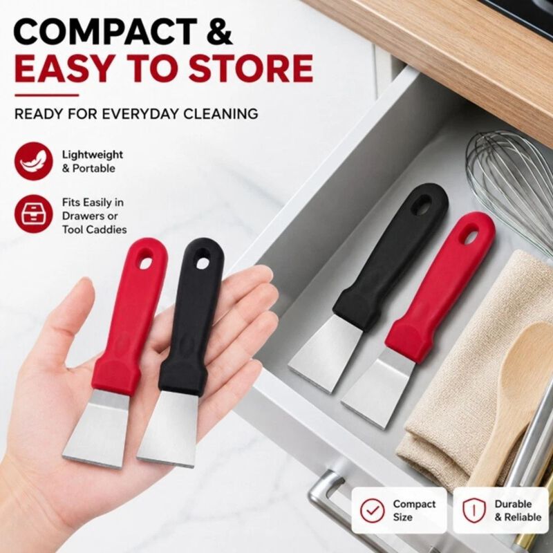 Pack of 2 Stainless Steel Kitchen Spatula Scraper image number 2