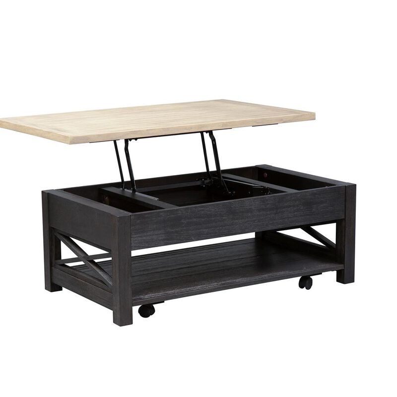 Liberty Furniture Heatherbrook Lift Top Cocktail Table in Charcoal image number 1