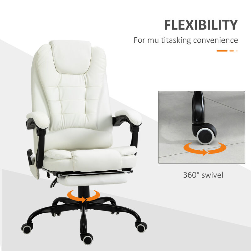 Comfortable Adjustable Massage Chair with Reclining Backrest for Home Office