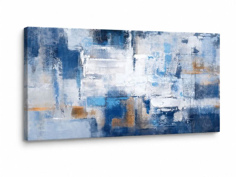 Blue Wall Decor Abstract Canvas Art Living Room Artistic Elegance Unveiled In image number 0