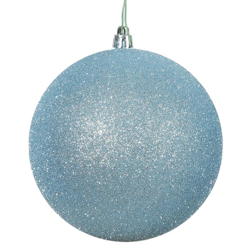 Vickerman 6" Baby Blue Glitter Ball Ornament, 4 per Bag image number 0
