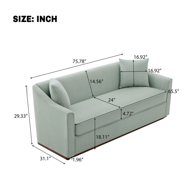 Modern 3-Seater Chenille Sofa image number 3