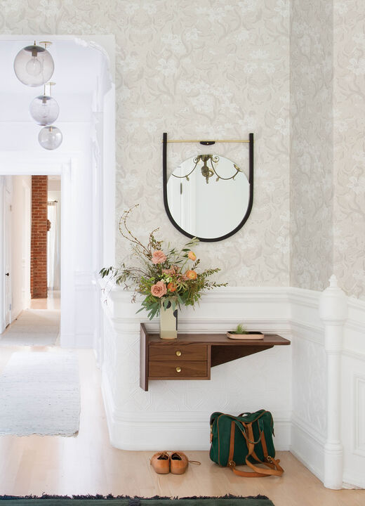 Lisa Grey Floral Damask Wallpaper (Set of 2)