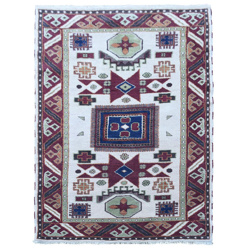 RUGSOTIC CARPETS HAND KNOTTED WOOL & SILK ECO-FRIENDLY ORIENTAL AREA RUGS  - Rectangle Shape, Classic Oriental Traditional , Low Pile Handmade Area Rugs (AF0102) image number 0