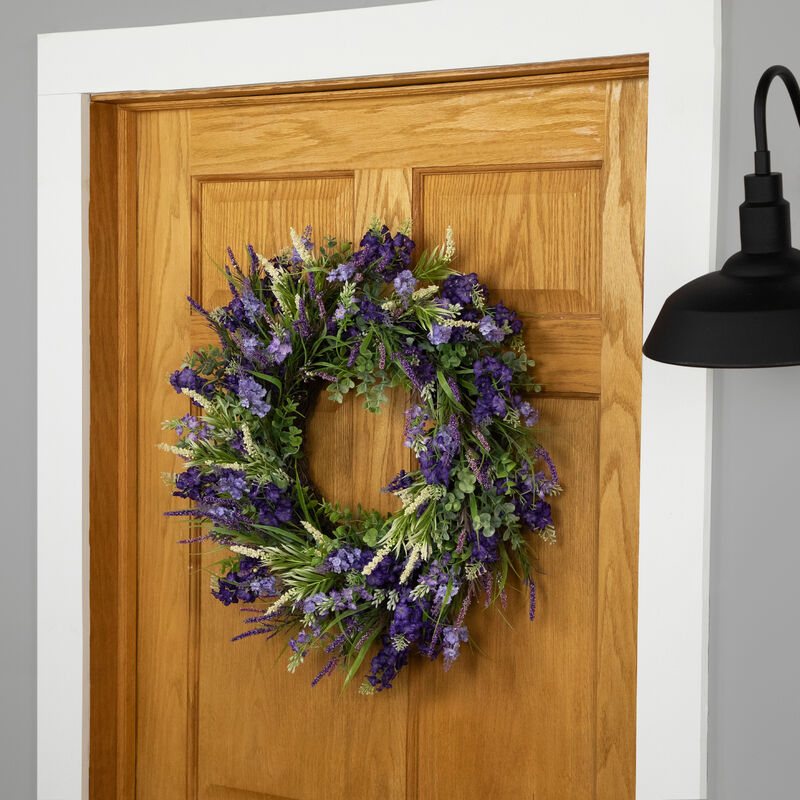 Lavender and Foliage Artificial Spring Wreath - 24"