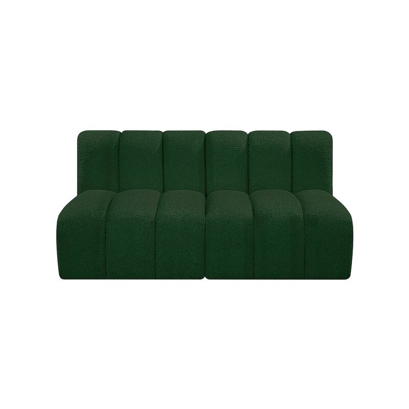 Meridian Furniture Arc Green Boucle Fabric Modular Sofa