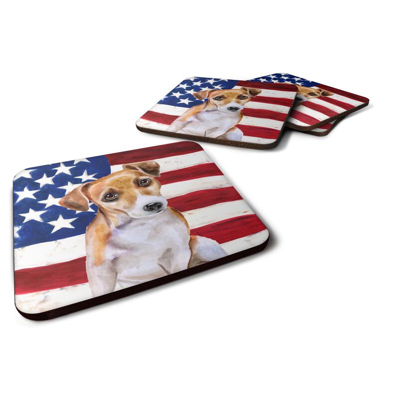 Caroline's Treasures Jack Russell Terrier #2 Patriotic Decorative coasters, Multicolor