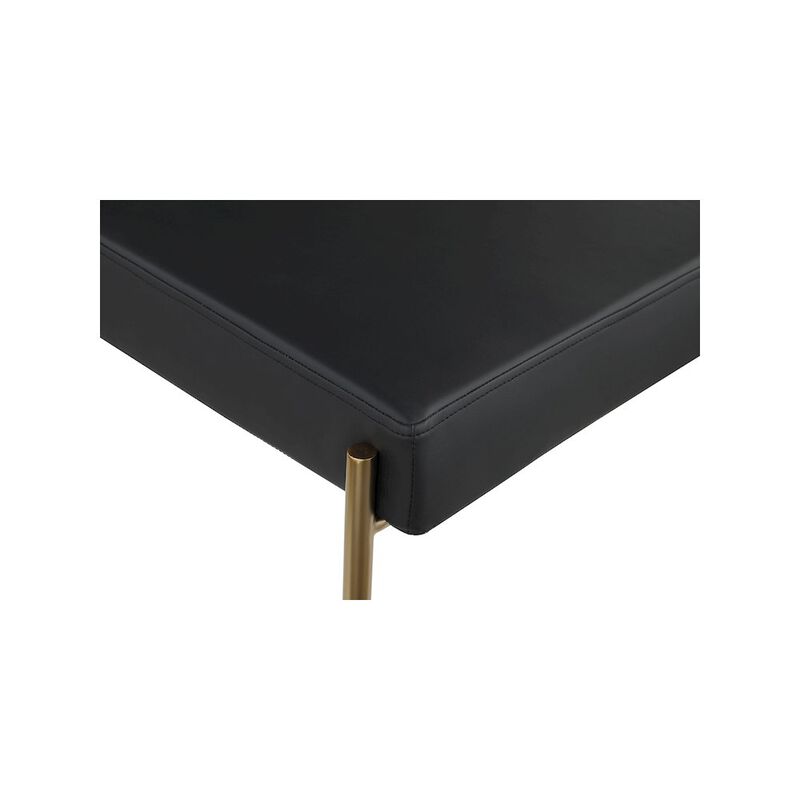 Meridian Furniture Carly Black Vegan Leather Seat / Boucle Fabric Back Dining Chair, Set of 2