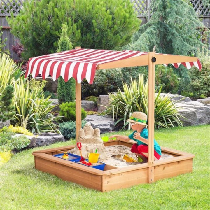 Kids Sandbox Outdoor Sand Play Pit for Backyard Fun