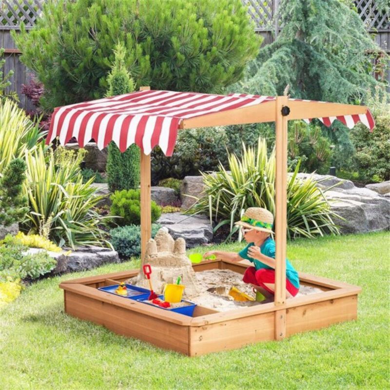 Kids Sandbox Outdoor Sand Play Pit for Backyard Fun