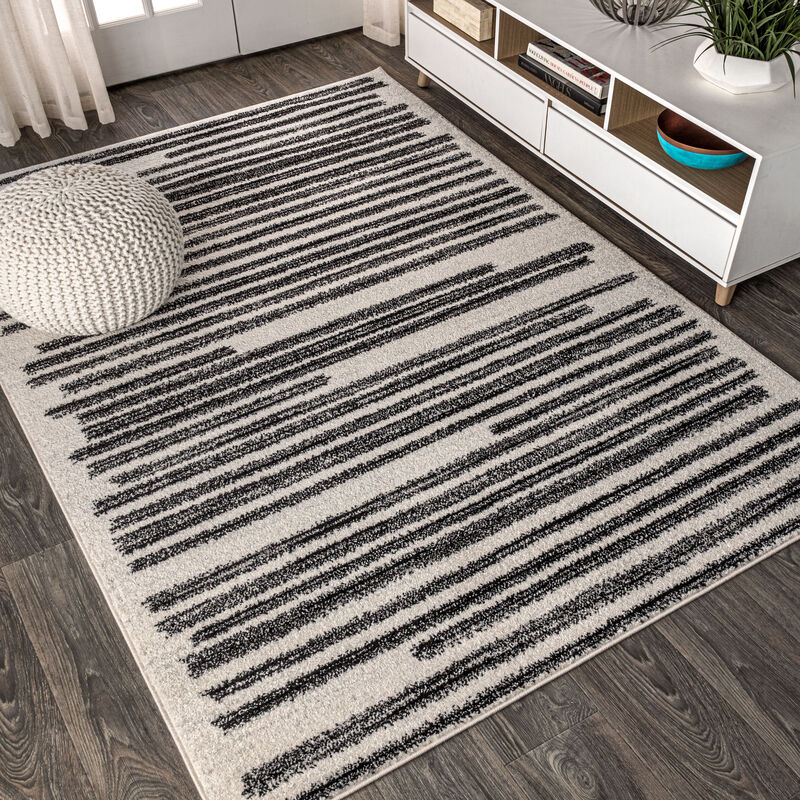 Khalil Modern Berber Stripe Area Rug