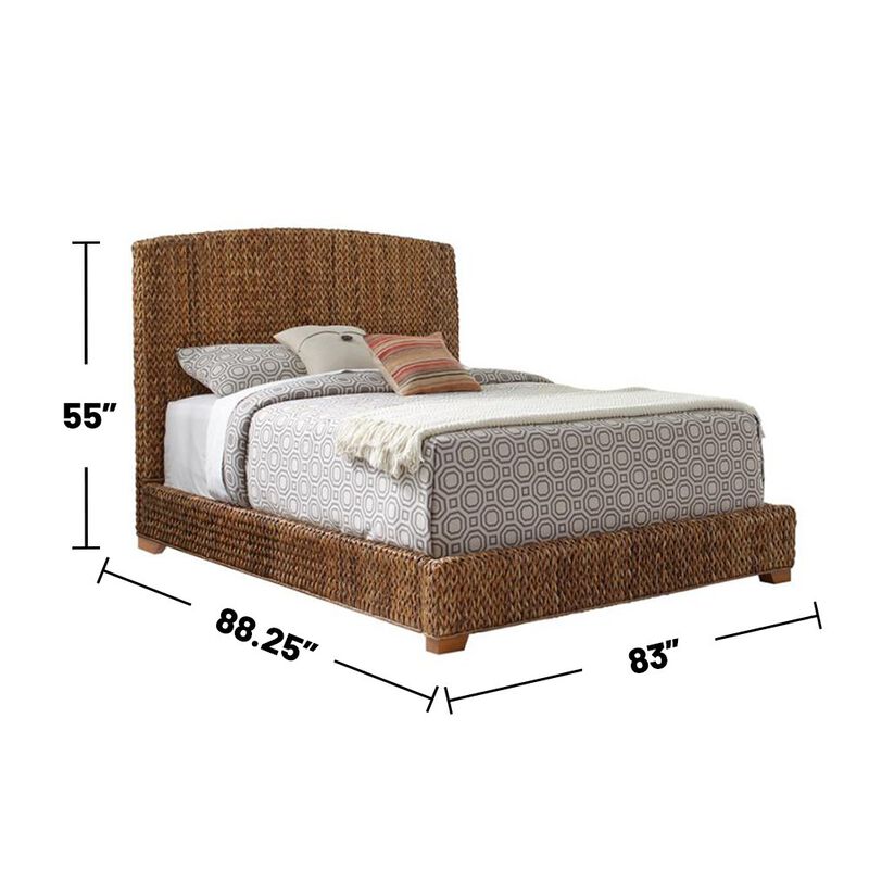 Simple Relax Eastern King Hand-Woven Banana Leaf Bed, Amber image number 3