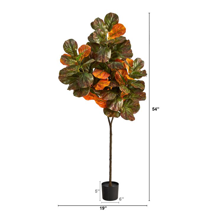 HomPlanti 6 Feet Autumn Fiddle Leaf Artificial Tree