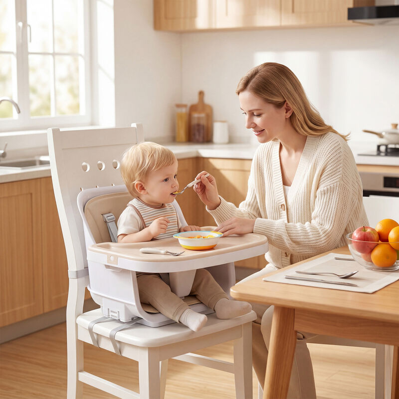 4-in-1 Baby High Chair with Removable Adjustable Feeding Tray image number 2