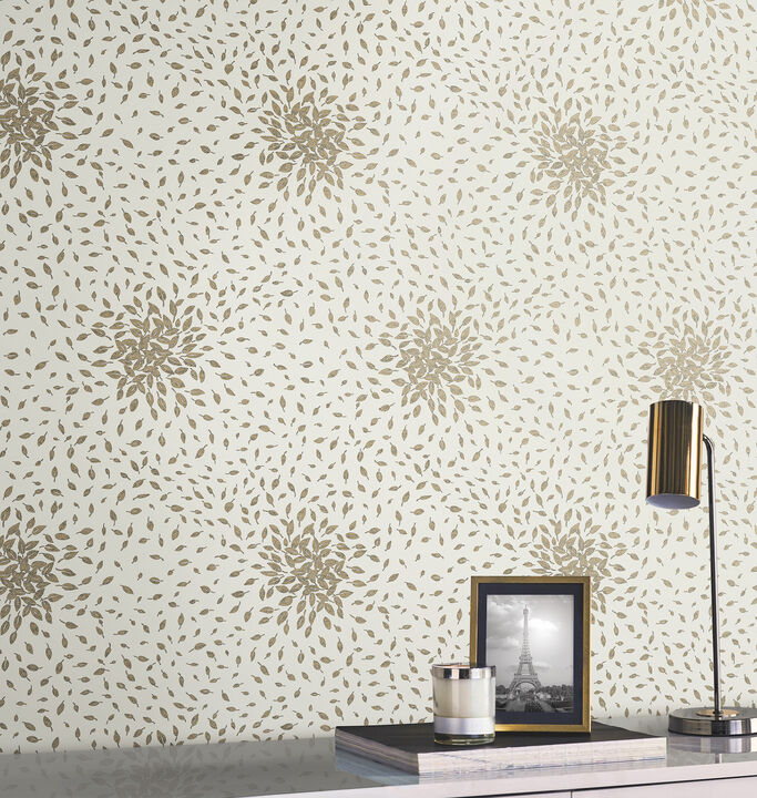 Petite Leaves Cream & Gold Wallpaper