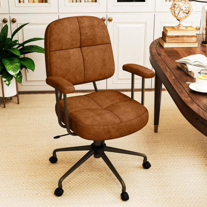 Hivvago Leathaire Upholstered Task Home Office Chair with Cushioned Back