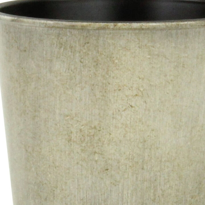 HomeRoots 5" Gray Recycled Plastic Indoor Outdoor Round Pot Planter