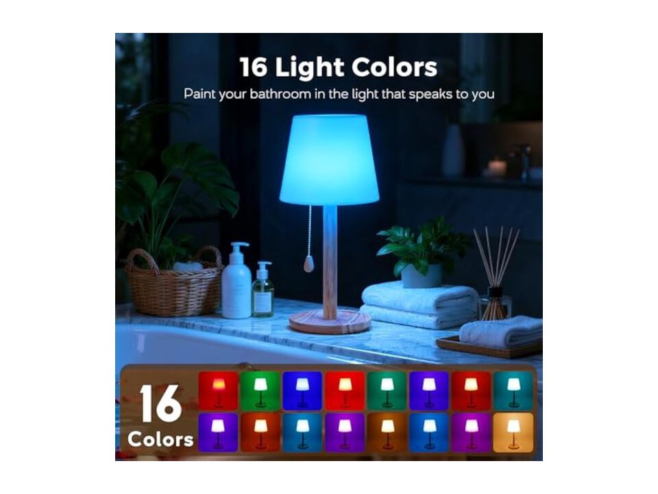 Rechargeable Cordless Waterproof Shower Lamp For Bedroom Bathroom Outdoor