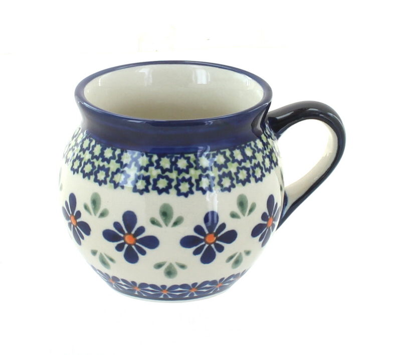 Blue Rose Polish Pottery Country Meadow Small Bell Shape Mug