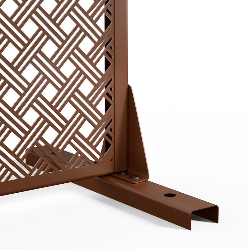 Arched Metal Outdoor Privacy Screen, Freestanding Outdoor Divider Decorative Privacy Fence