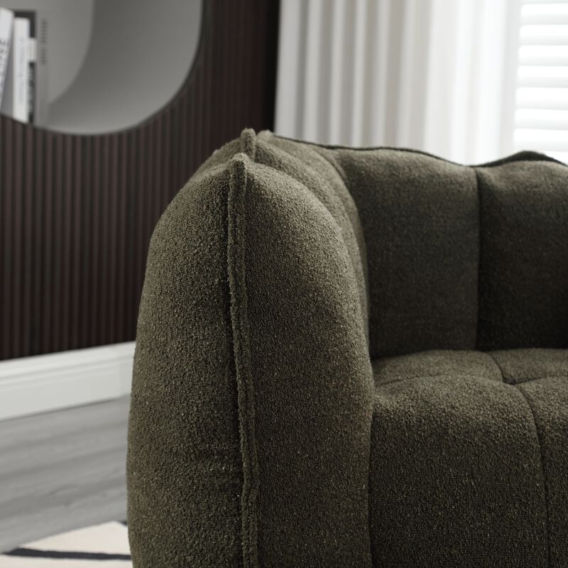 GOODSILO Soft Bean Bag Chair with High Resilient Foam for Living Room and Bedroom Comfortable Square Lazy Sofa with Footstool Cover image number 7