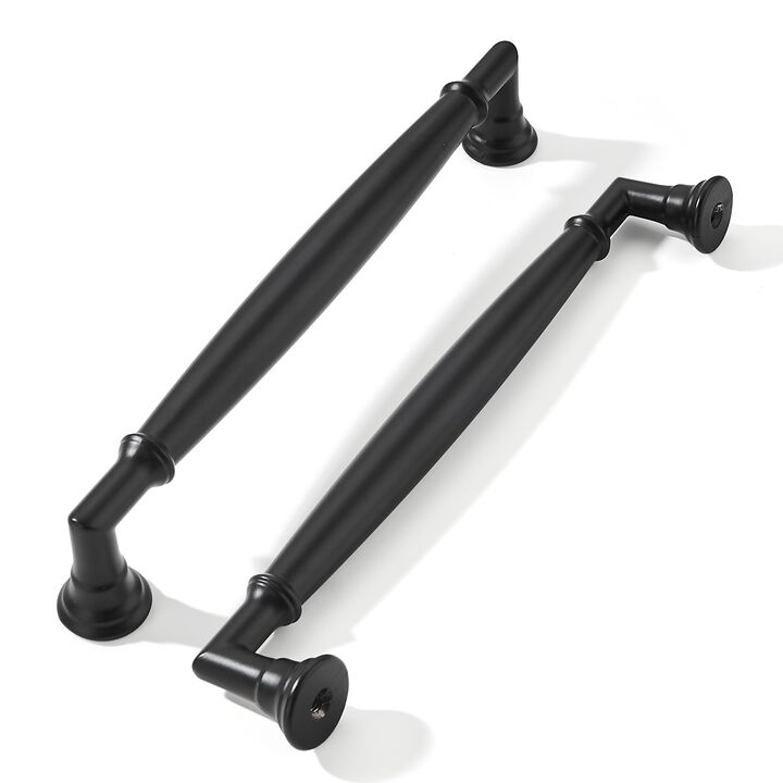 khtumeware 10 Pack 6 Inch(152mm) Matte Black Cabinet Pulls Heavy Duty Solid Cabinet Handles Kitchen Cabinet Hardware for Cupboar