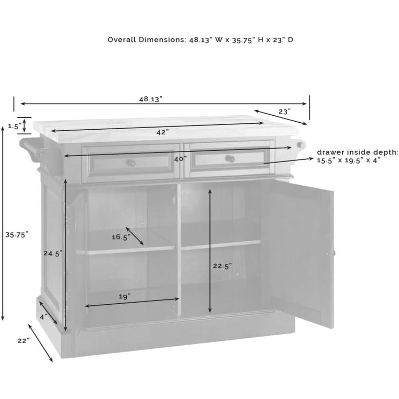 Oxford Kitchen Island W/Upholstered Saddle Stools