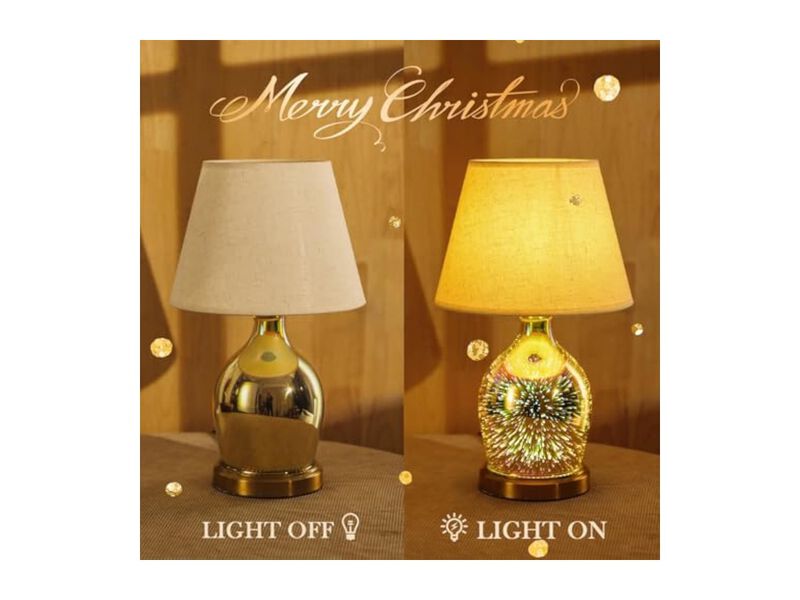 LED Modern Glass Desk Lamp For Living Room Bedroom Office Bulbs Included image number 2