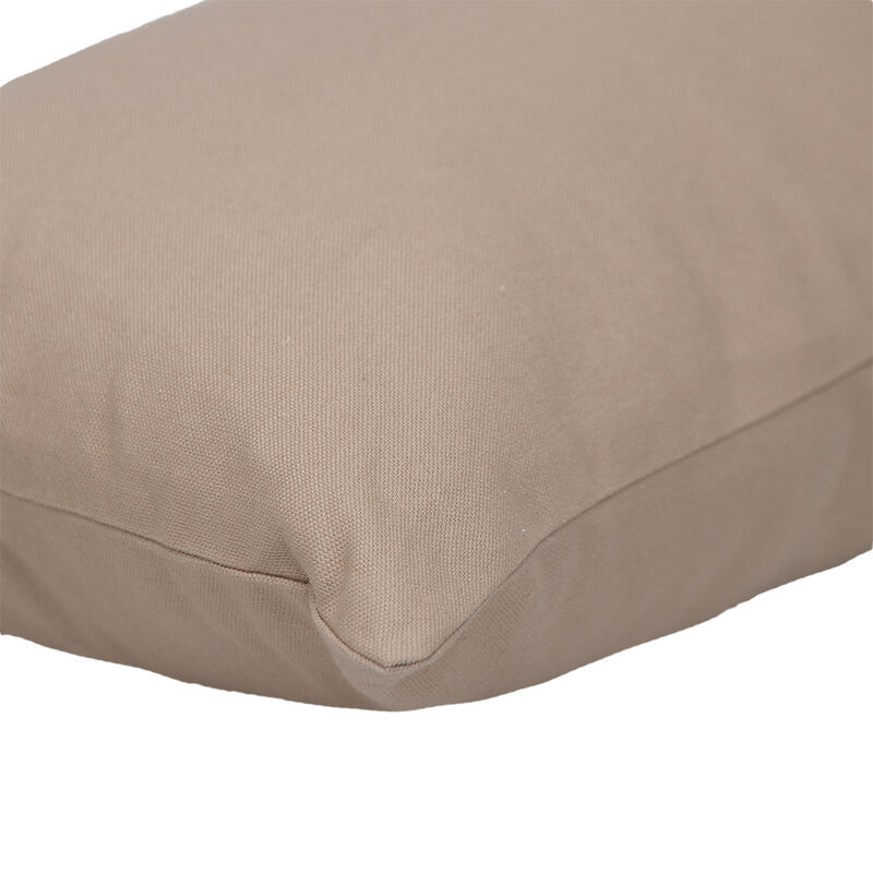 HomeRoots 12" X 18" Beige Cotton Lumbar Throw Pillow image number 2