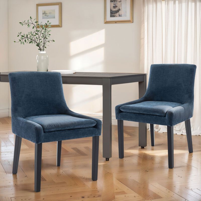 COLAMY MAIRA Transitional Neutral Dining Chair-Dark Grey Set of 2 image number 1