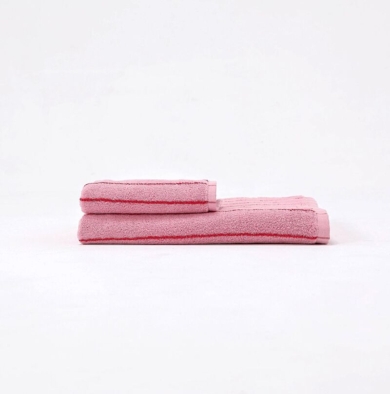 Retro Pastel Pinstripe Cotton Towel Set of 2 image number 0