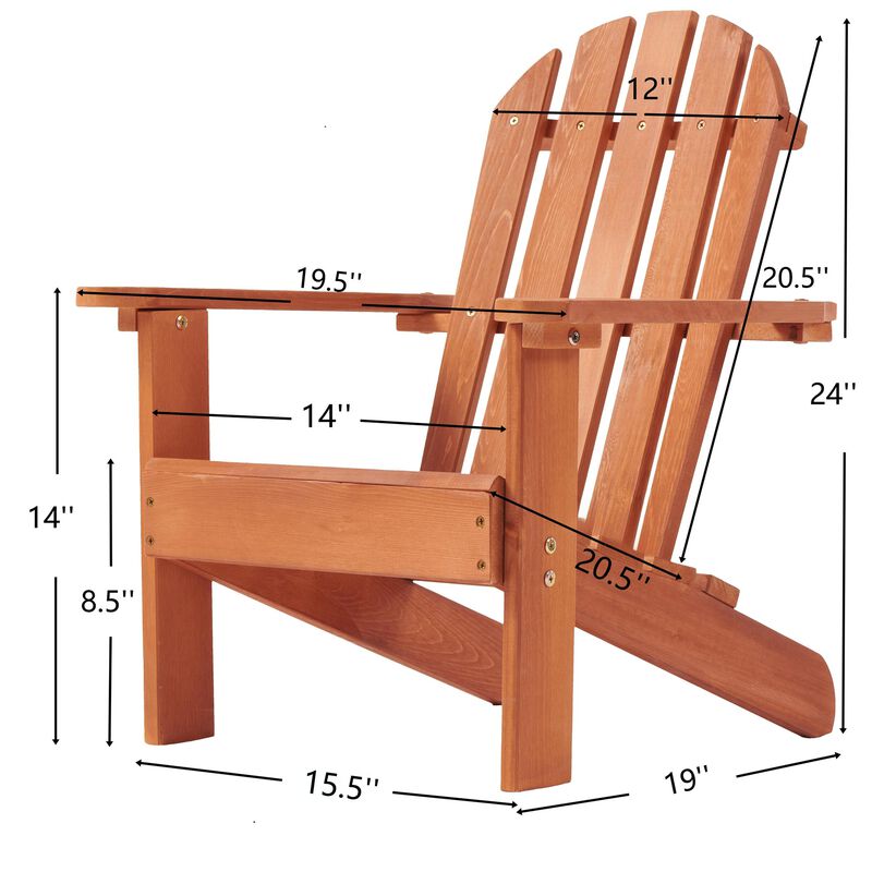 Kid's Wooden Adirondack Chair for Indoor and Outdoor, Natural Cedar Patio Lounge Chiar image number 4