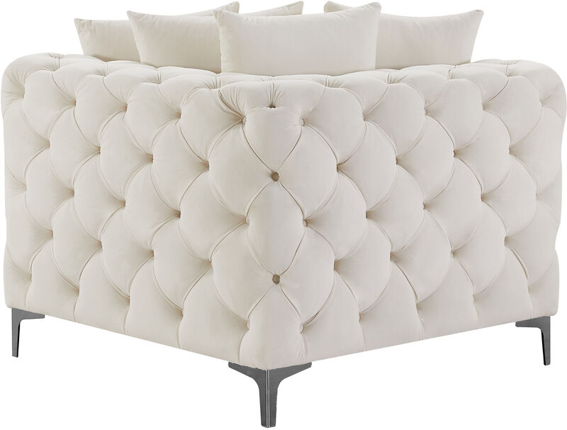 Meridian Furniture Tremblay Black Velvet Corner Chair image number 7