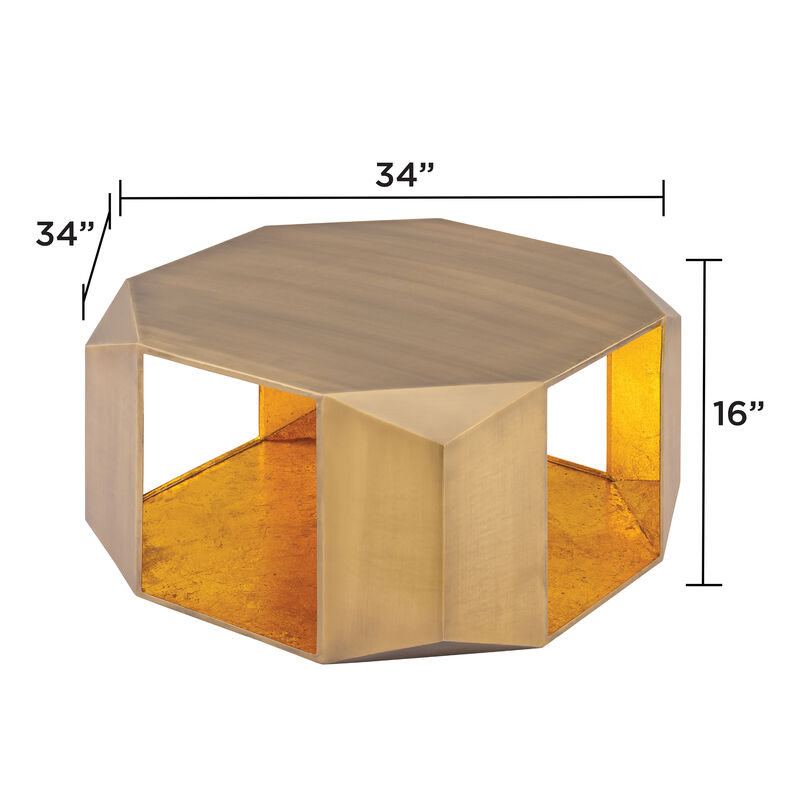 Lorvique Gold Hexagon Coffee Table image number 4