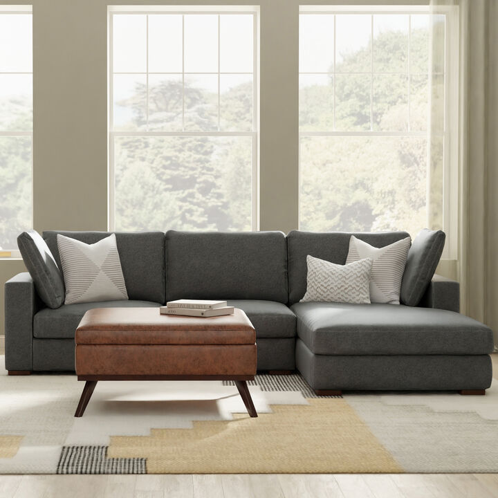 Charlie Right-Facing Sectional in Tightly Woven Performance Fabric
